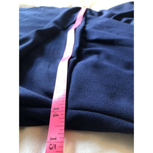 NWT Betsey Johnson Faux Wrap Dress Womens 4 Navy Blue Midi Formal Cocktail Party - Picture 8 of 10
